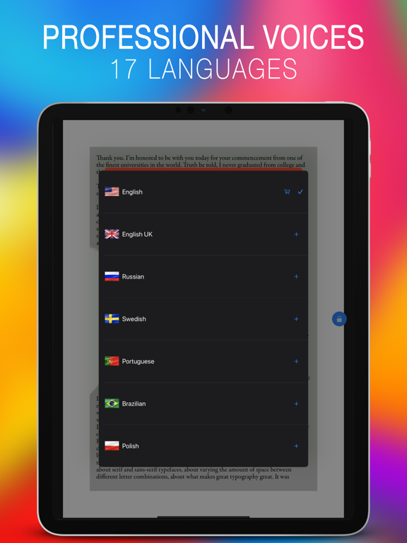 vBookz PDF Voice Reader iPad 应用截图