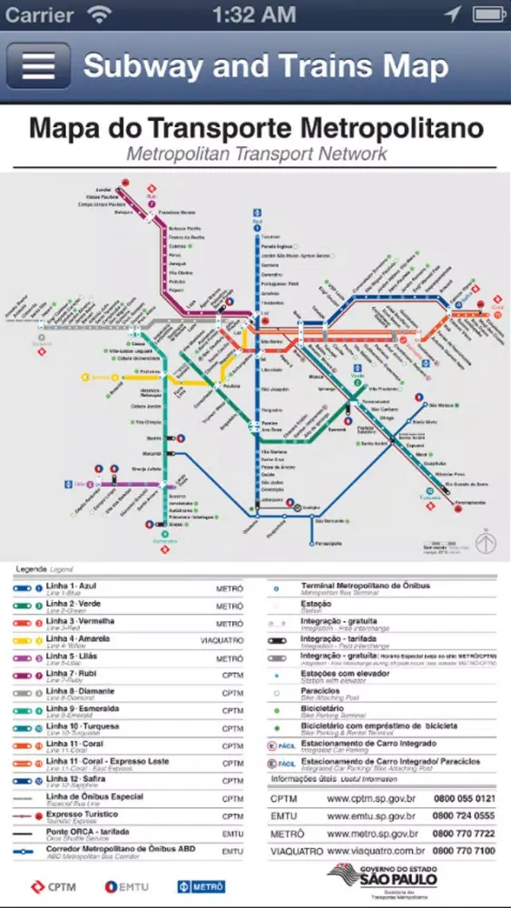 Screenshot di São Paulo Public Transportation Guide - Subway, Train and Bus