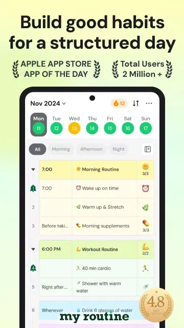 MyRoutine: Routine Habit Goal سکرین شاٹس
