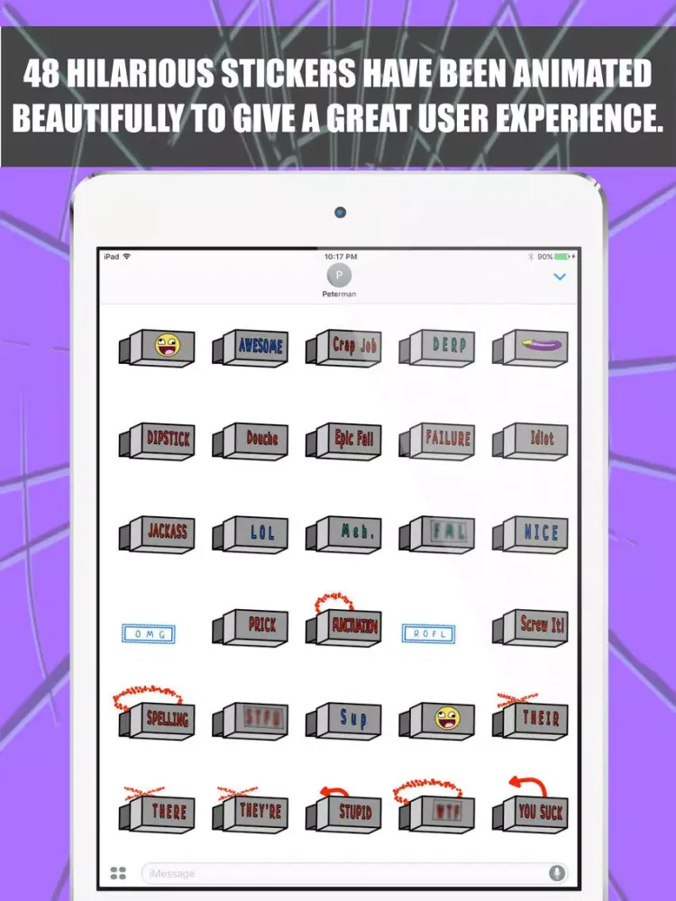 Captures d'écran de Obnoxious Stamps – Humorous Stickers & Emojis iPad 