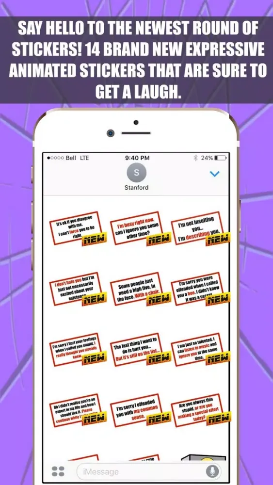 Captures d'écran de Obnoxious Stamps – Humorous Stickers & Emojis