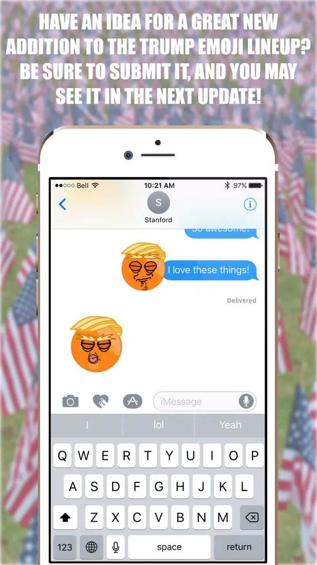 Ảnh chụp màn hình của Prez Emoji Stickers – Donald Trump Edition
