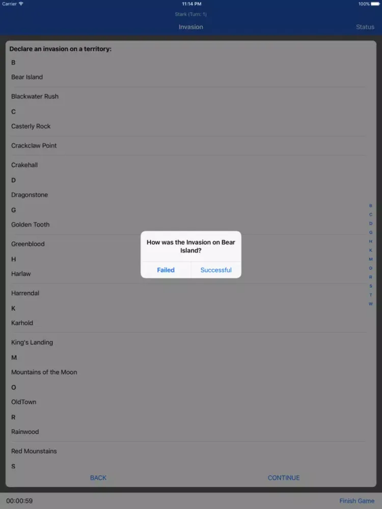Ảnh chụp màn hình của Helper for Risk GameOfThrones iPad 