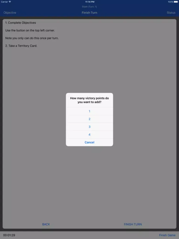 Ảnh chụp màn hình của Helper for Risk GameOfThrones iPad 