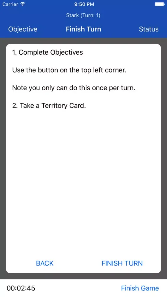 Ảnh chụp màn hình của Helper for Risk GameOfThrones