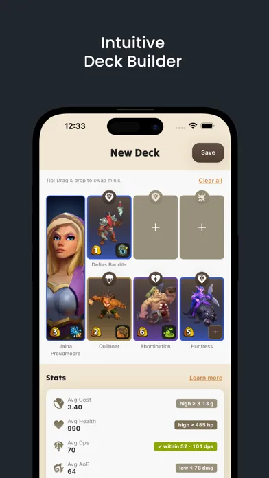Captures d'écran de Decks for Warcraft Rumble