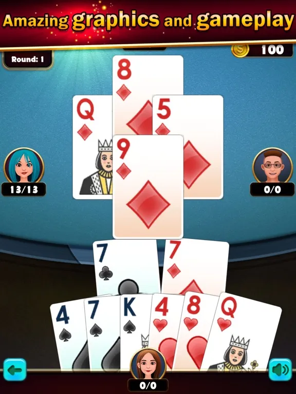 Tangkapan layar Hearts Classic Offline Card iPad 