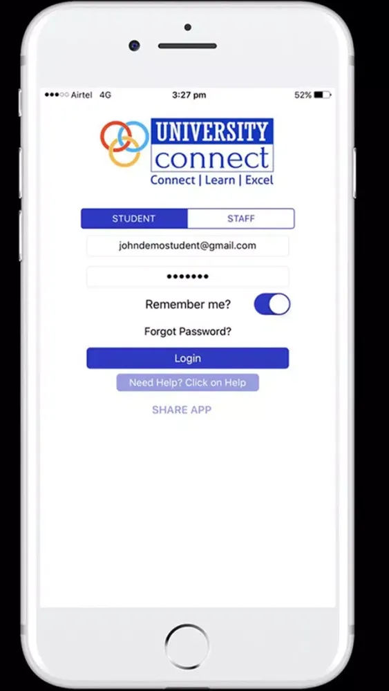 Tangkapan layar University Connect