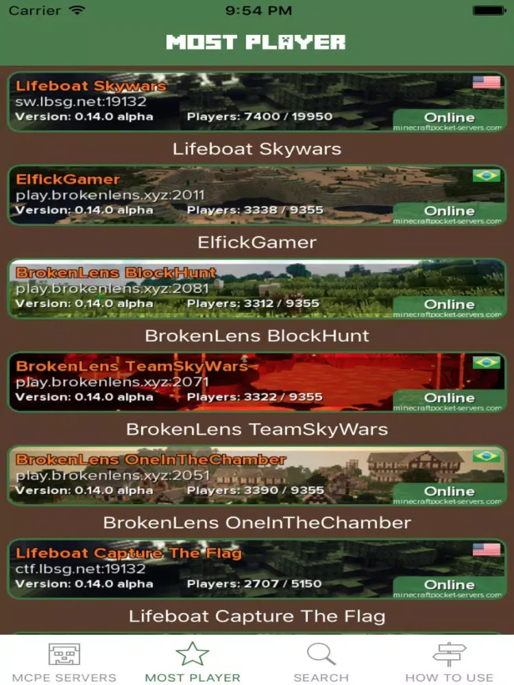Best Servers for Minecraft PE (Multiplayer Servers for Pocket Edition) iPad 應用截圖