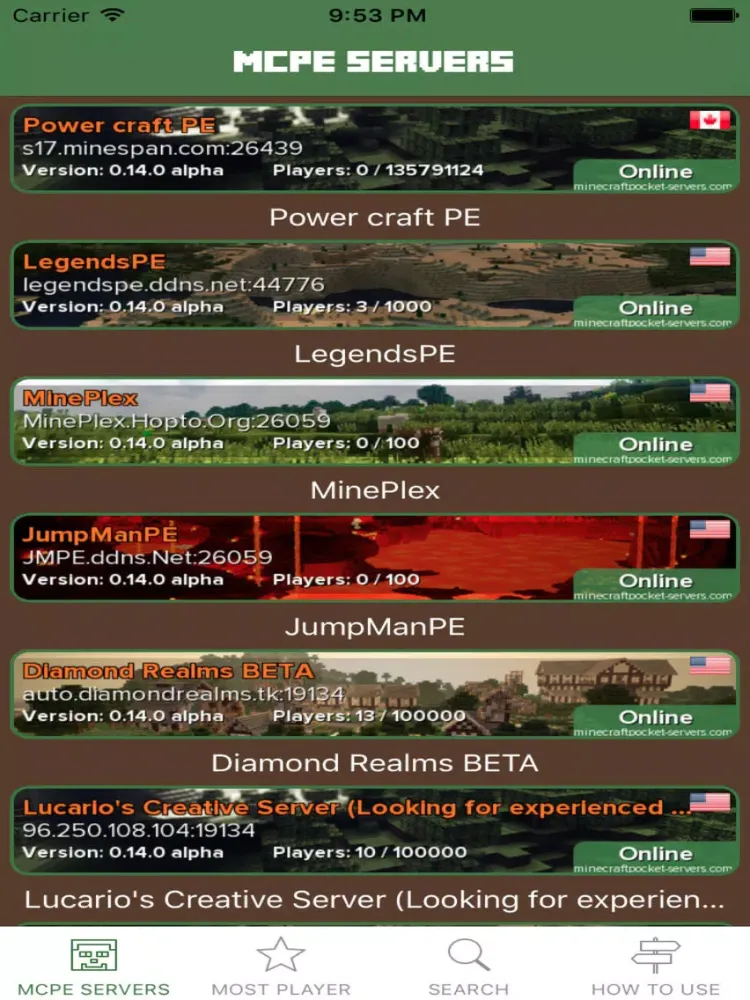 Best Servers for Minecraft PE (Multiplayer Servers for Pocket Edition) iPad 應用截圖