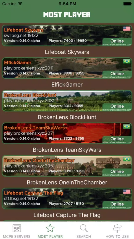 Best Servers for Minecraft PE (Multiplayer Servers for Pocket Edition)應用截圖
