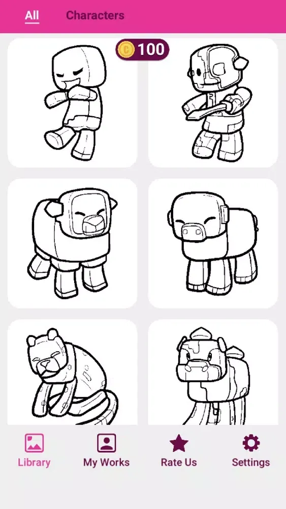 MineColor: Craft Coloring Book スクリーンショット