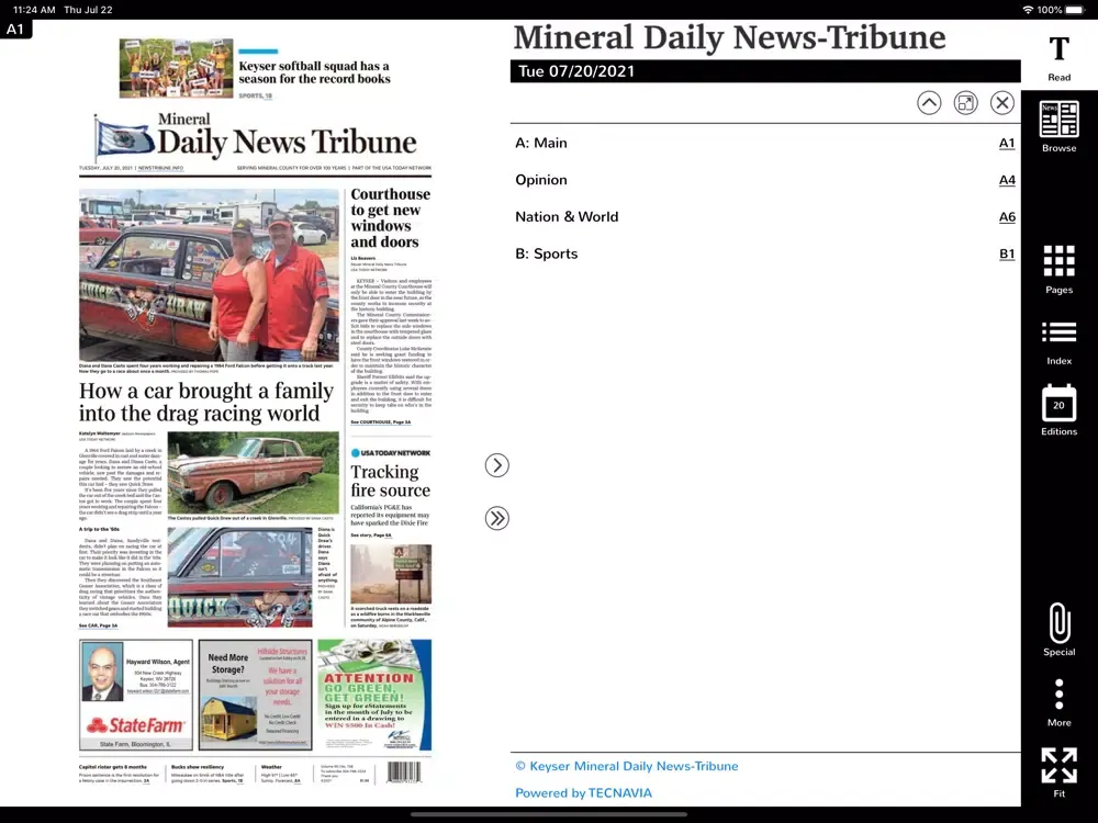 Keyser Mineral News Tribune iPad 应用截图