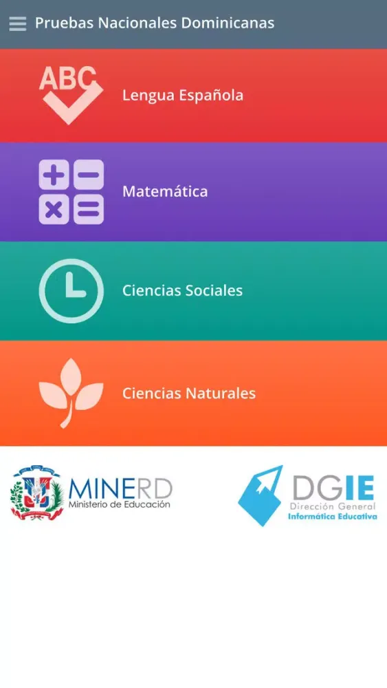Zrzuty ekranu Pruebas Nacionales Dominicanas
