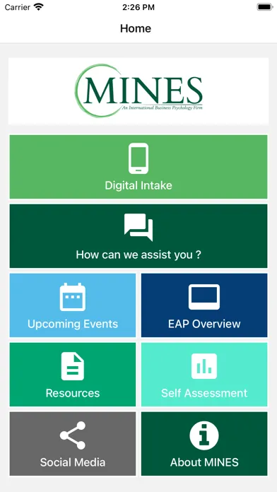 Tangkapan layar Mines and Associates Mobile