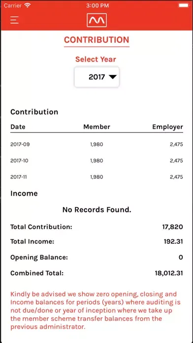 Minet Pension Screenshots