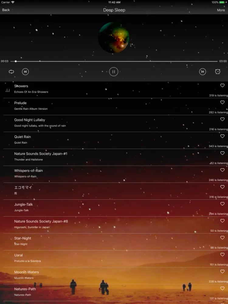 Deep Sleep in Relax Music iPad  Screenshots