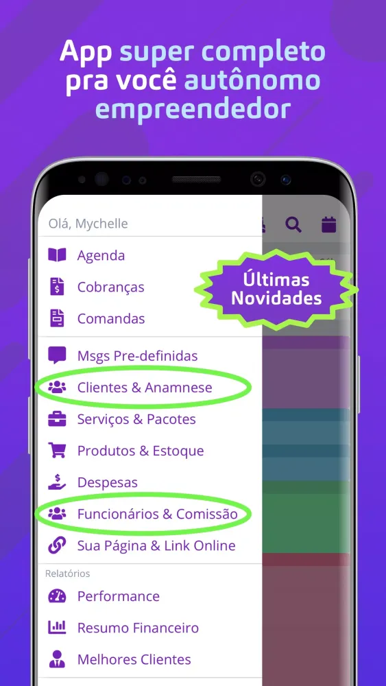 Tangkapan layar Minha Agenda pra profissionais