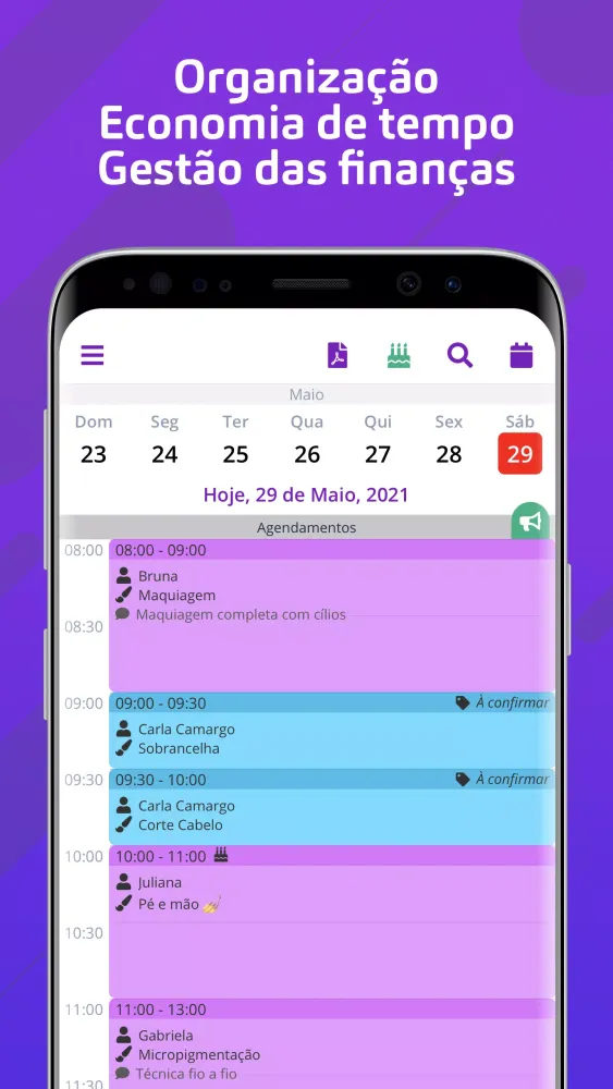 Tangkapan layar Minha Agenda pra profissionais