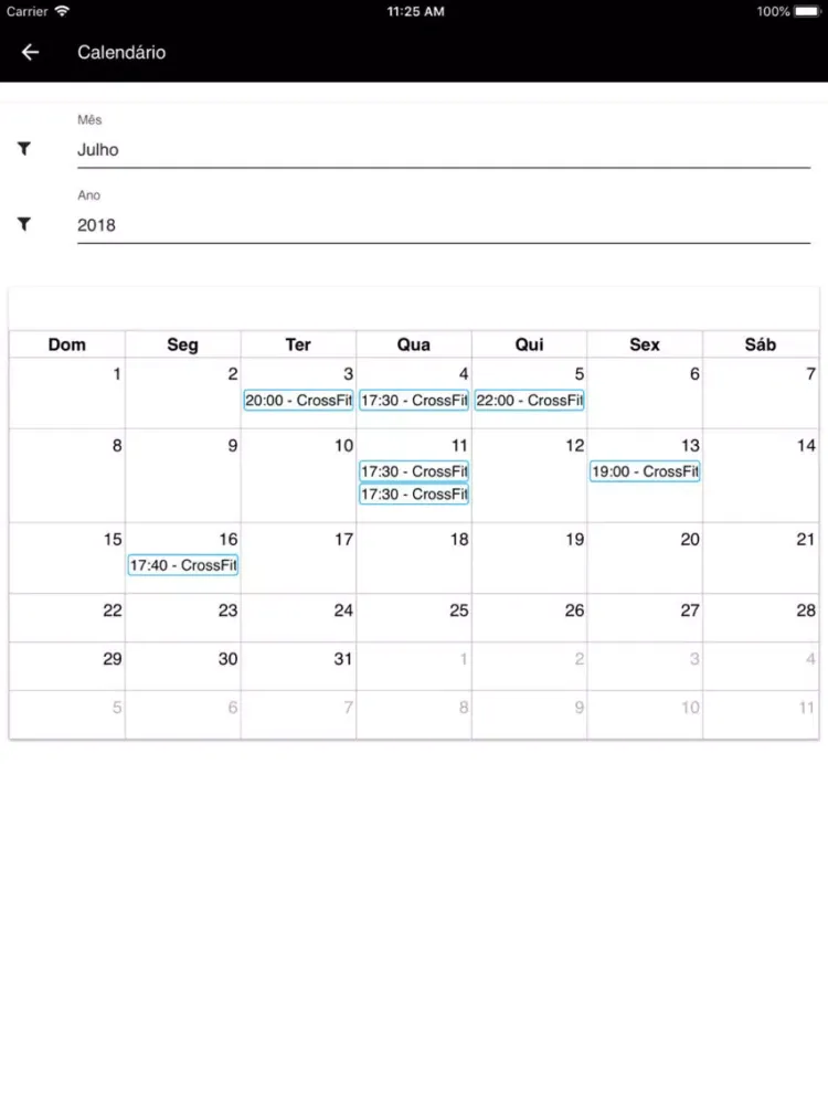 Tangkapan layar CrossFit Recreio iPad 