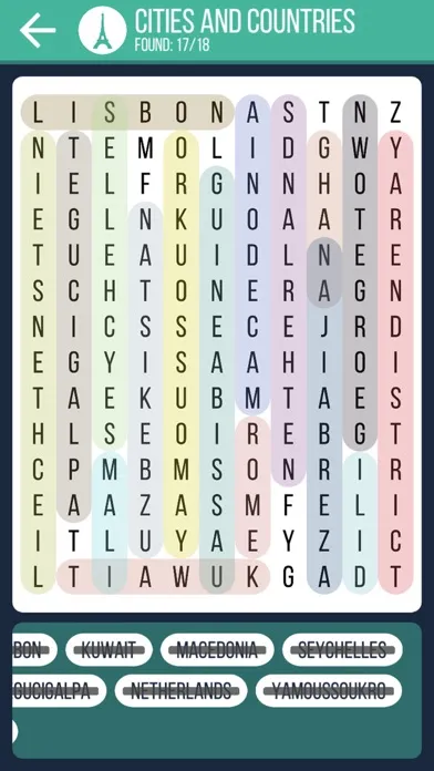 Word Search Puzzle Colorful - Find Hidden Words Ekran Görüntüleri