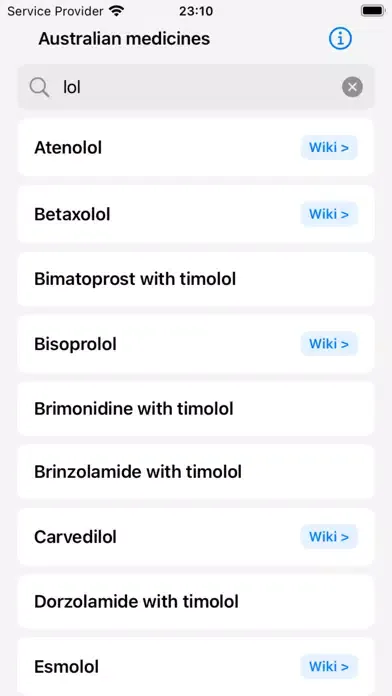 Screenshot di Australian Medicines