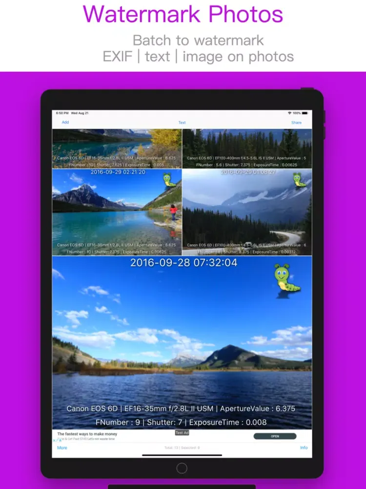 Image EXIF Viewer iPad  Screenshots