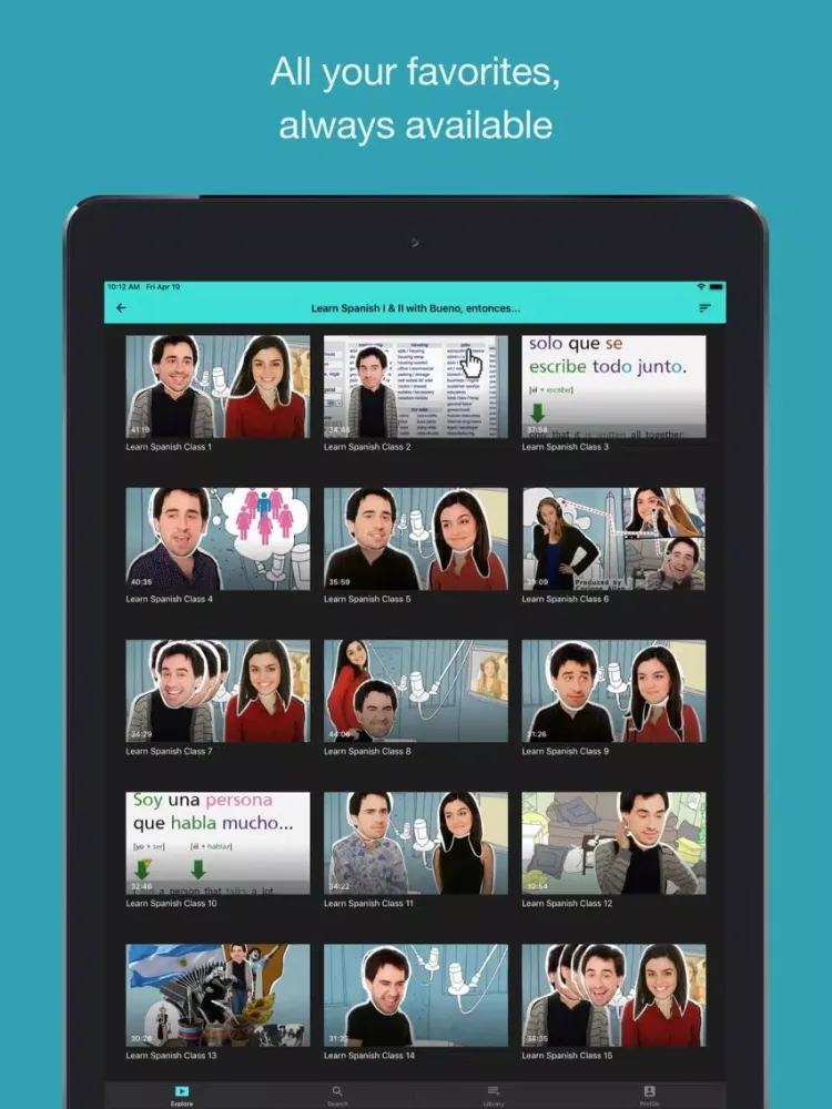 Learn Spanish with BE iPad  Screenshots