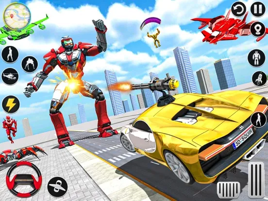 ภาพหน้าจอของ Robot Car Transport Airplane iPad 