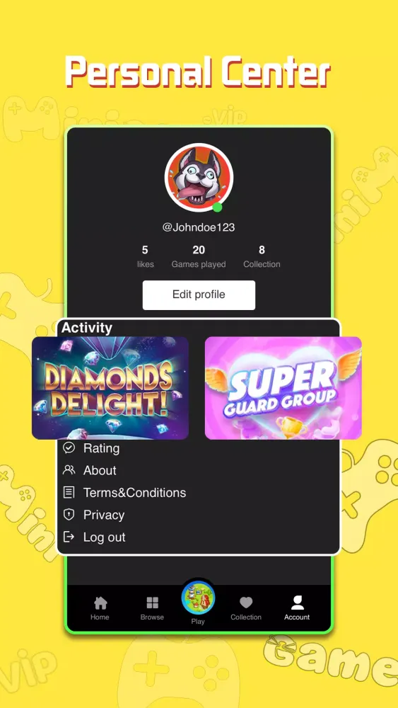 Minigame Center Screenshots