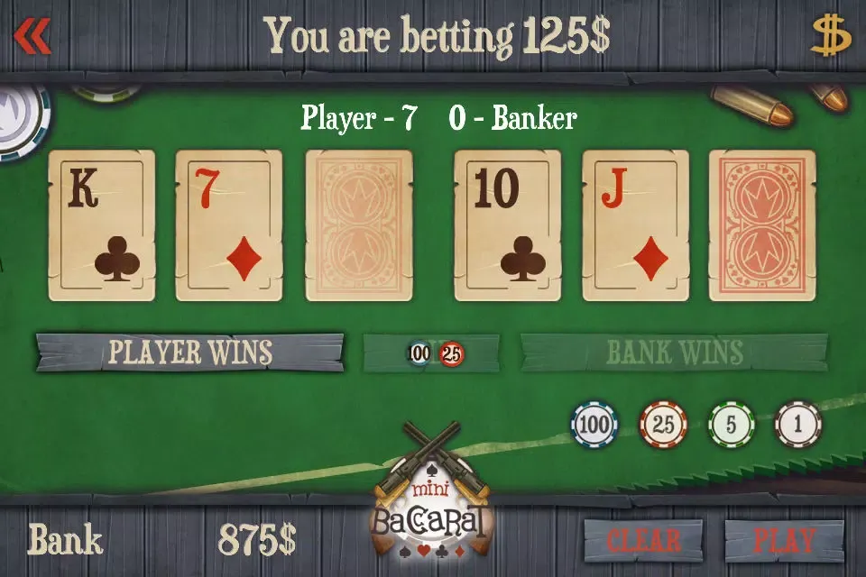 Captures d'écran de MiniBaccarat 1.0