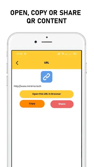Zrzuty ekranu Minimo QR: Scanner & Generator