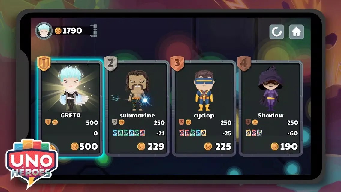 Zrzuty ekranu UNO Heroes