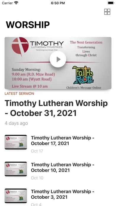 Tangkapan skrin Timothy Lutheran Ministries