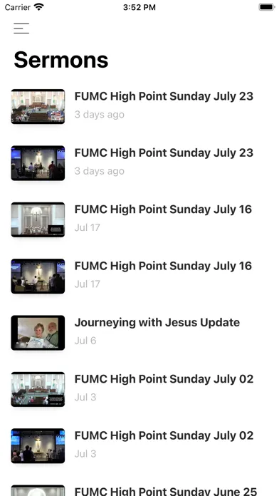 Capturas de tela do First UMC High Point
