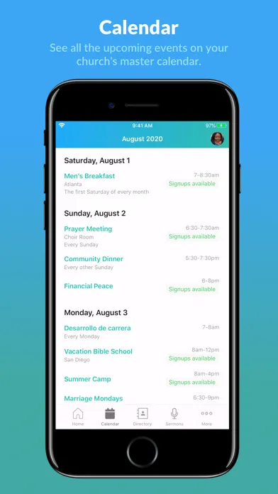 Church Center App Screenshots