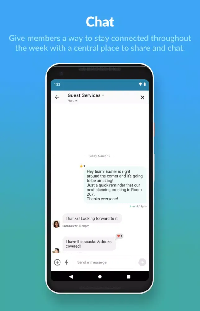 Capturas de tela do Church Center App