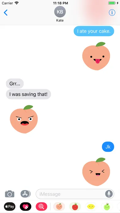Capturas de pantalla de Cute Peach Stickers