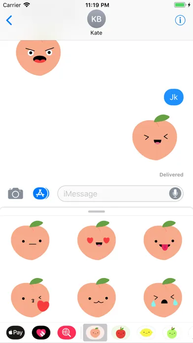 Capturas de pantalla de Cute Peach Stickers