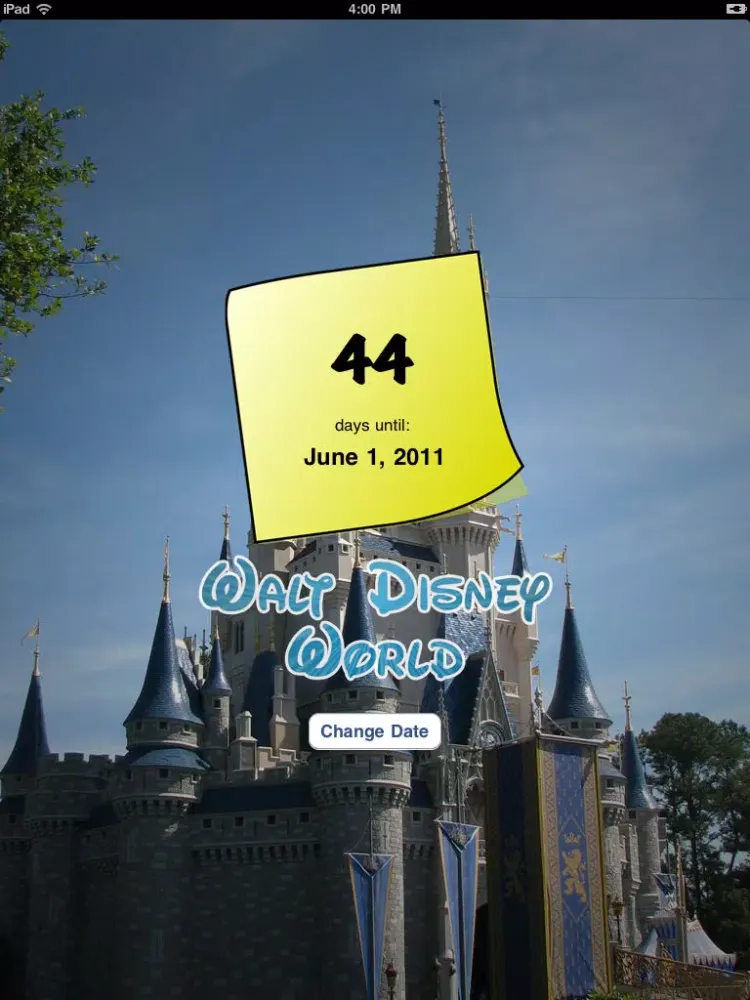 Capturas de tela do Disney World Countdown iPad 
