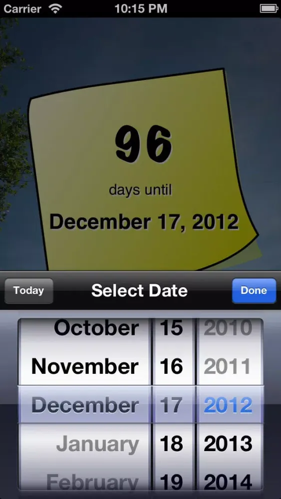 Capturas de tela do Disney World Countdown