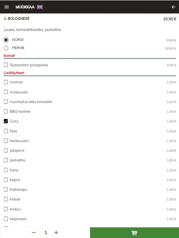Screenshot di Mino Ravintola iPad 