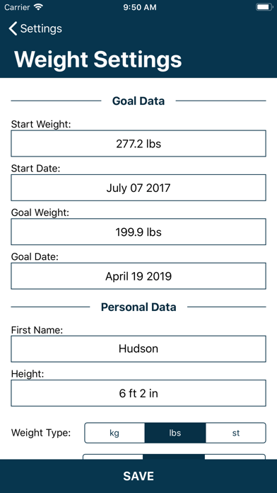 Capturas de pantalla de Obtain: Weight Tracker