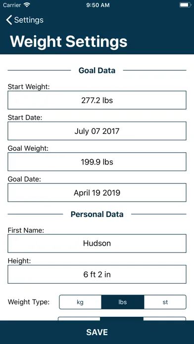 Obtain: Weight Tracker स्क्रीनशॉट