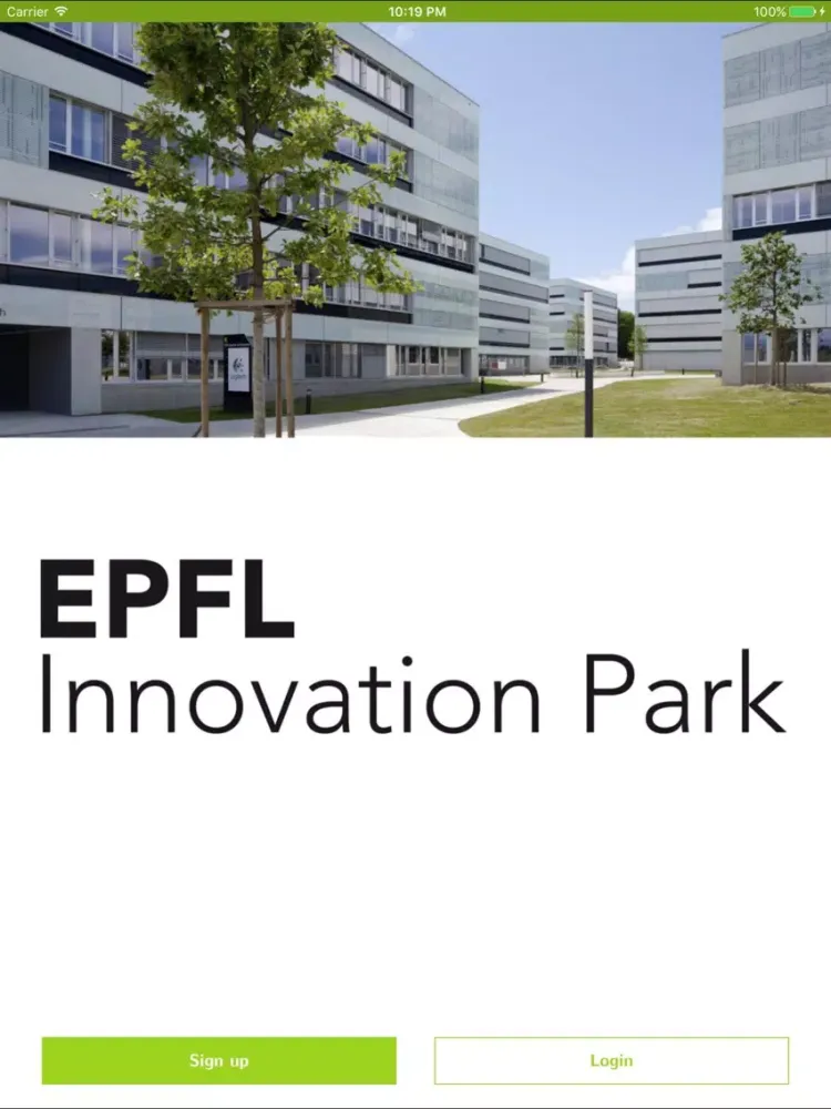 Ảnh chụp màn hình của EPFL Inno Park iPad 