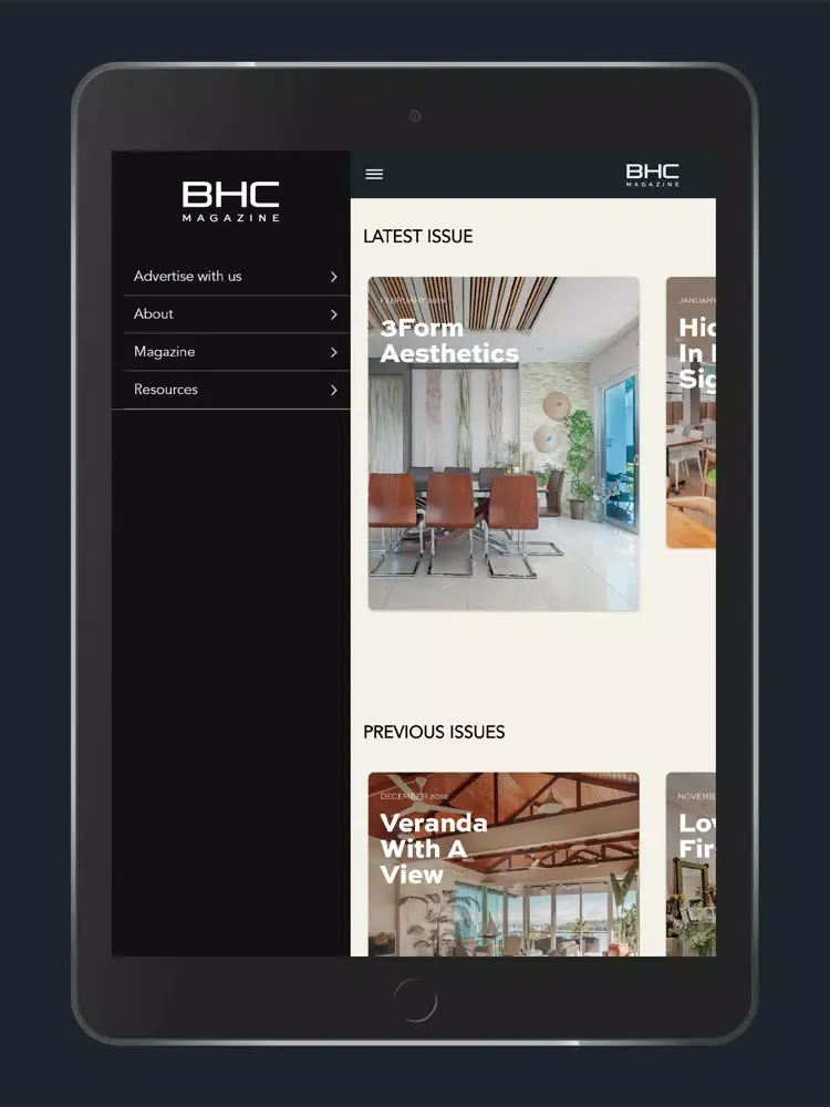 Ảnh chụp màn hình của BHC Magazine iPad 