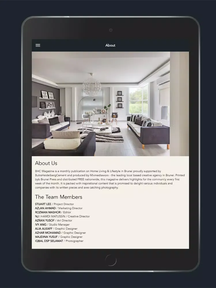 Ảnh chụp màn hình của BHC Magazine iPad 