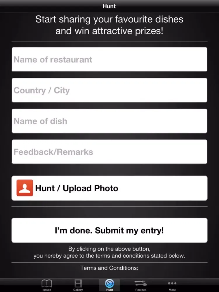 Capturas de tela do epicure Food Hunting iPad 