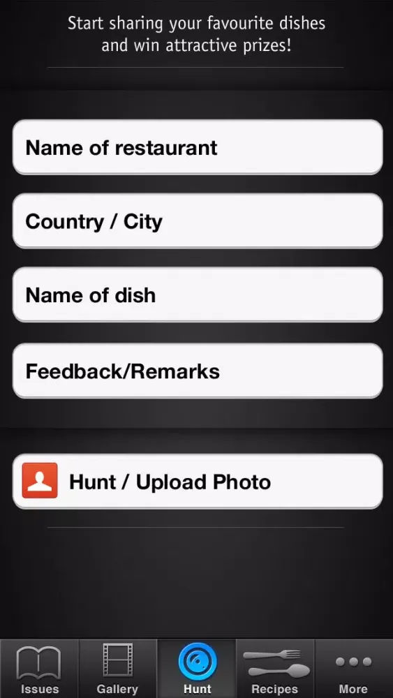 Capturas de tela do epicure Food Hunting