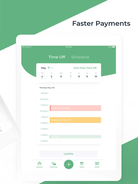 Tangkapan layar Mint Service Pro iPad 